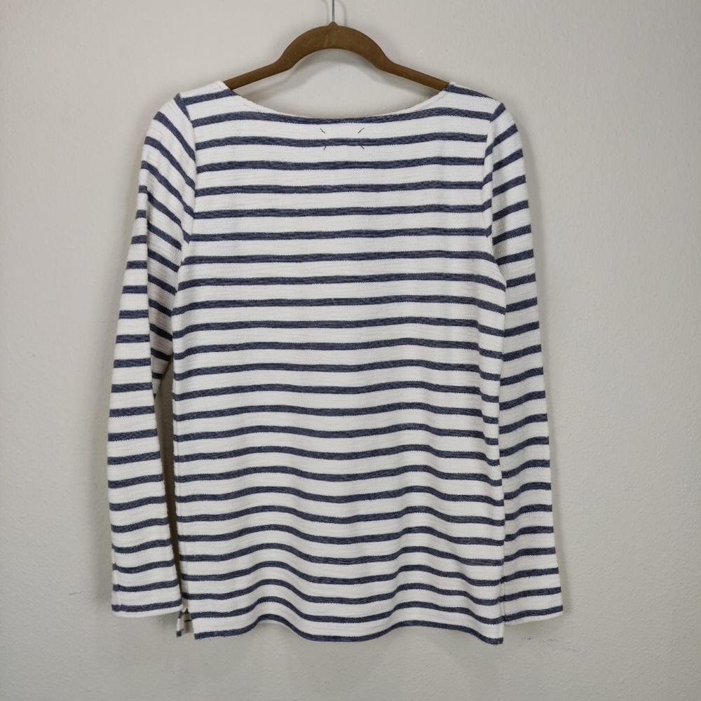 Lou & Grey White Gray Boat Neck Popover Sweater - Picture 5 of 5
